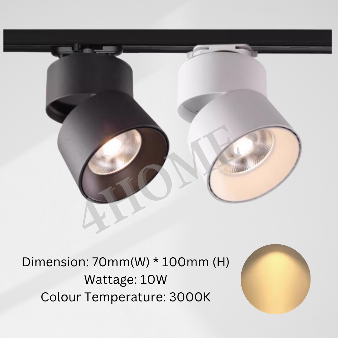 Minimalist Adjustable Track Round Cylindrical Spotlight LED 10W 3000K 4000K 4HOME SINGAPORE - 4HOME
