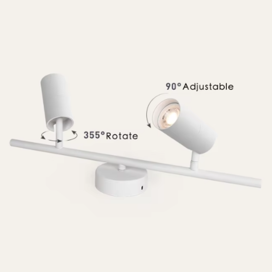 Scandinavian Minimalist Modern Light Wood Dark Wood 3head Track Light - 4HOME