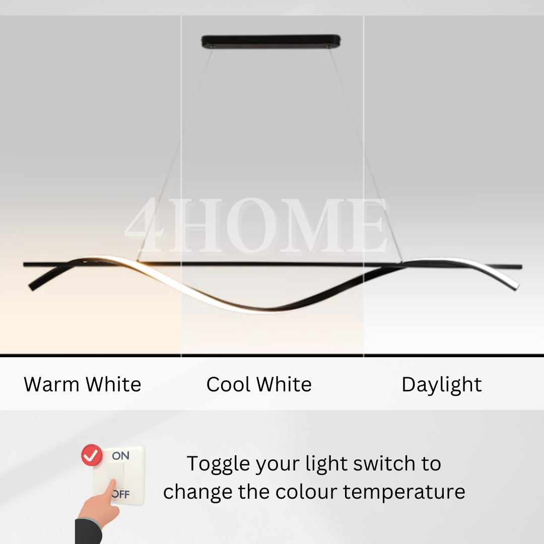 Premium Modern Single Wavy Twist long Pendant Light for Dining Island (Copy) 4HOME SINGAPORE - 4HOME