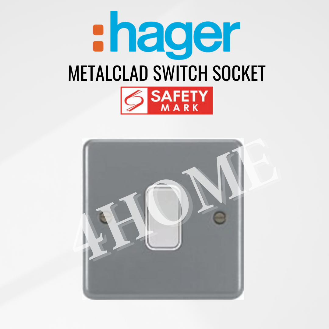 Hager Sollysta Metalclad Switch Socket 1Gang 2Gang 3Gang 20A 15A 13A 4HOME SINGAPORE - 4HOME