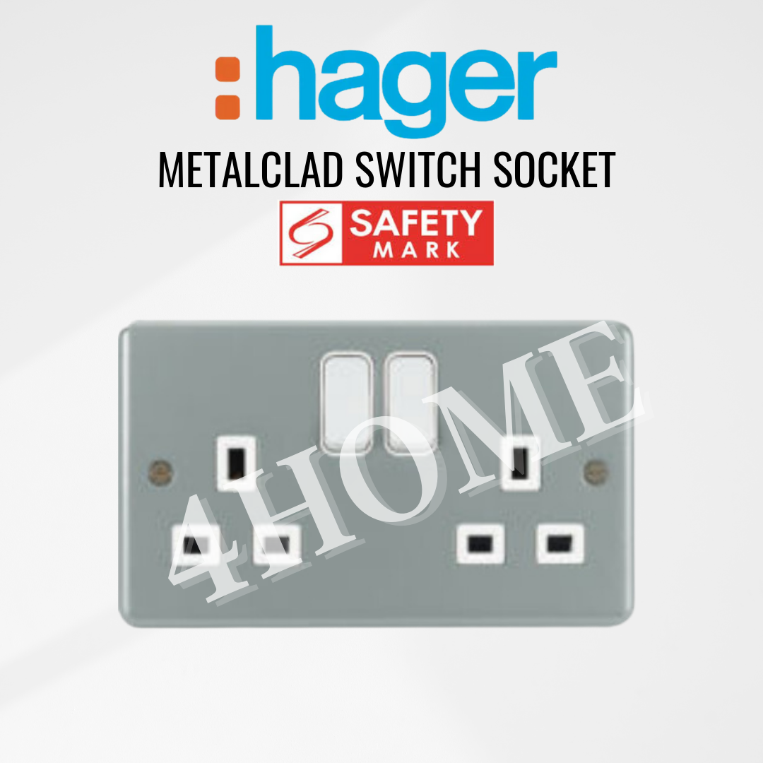 Hager Sollysta Metalclad Switch Socket 1Gang 2Gang 3Gang 20A 15A 13A 4HOME SINGAPORE - 4HOME