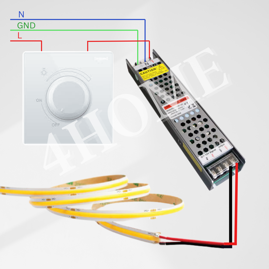 24V 100W 200W Dimmable LED driver strip light COB by dimmer switch 0-10V and TRIAC dimming 4HOME SINGAPORE - 4HOME