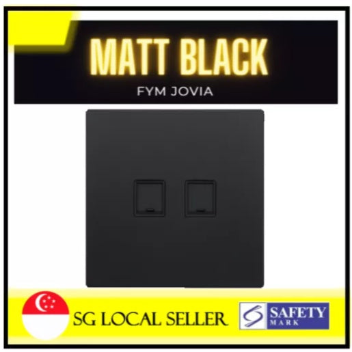 FYM Jovia 2Gang CAT6 Matt Black Space Grey White 4HOME SINGAPORE - 4HOME