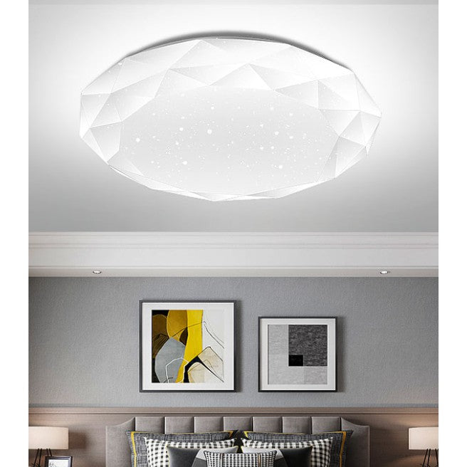 4HOME SINGAPORE Minimal LED Ceiling Light Glittering Star Design 36W Tri-tone Daylight Warm White - 4HOME