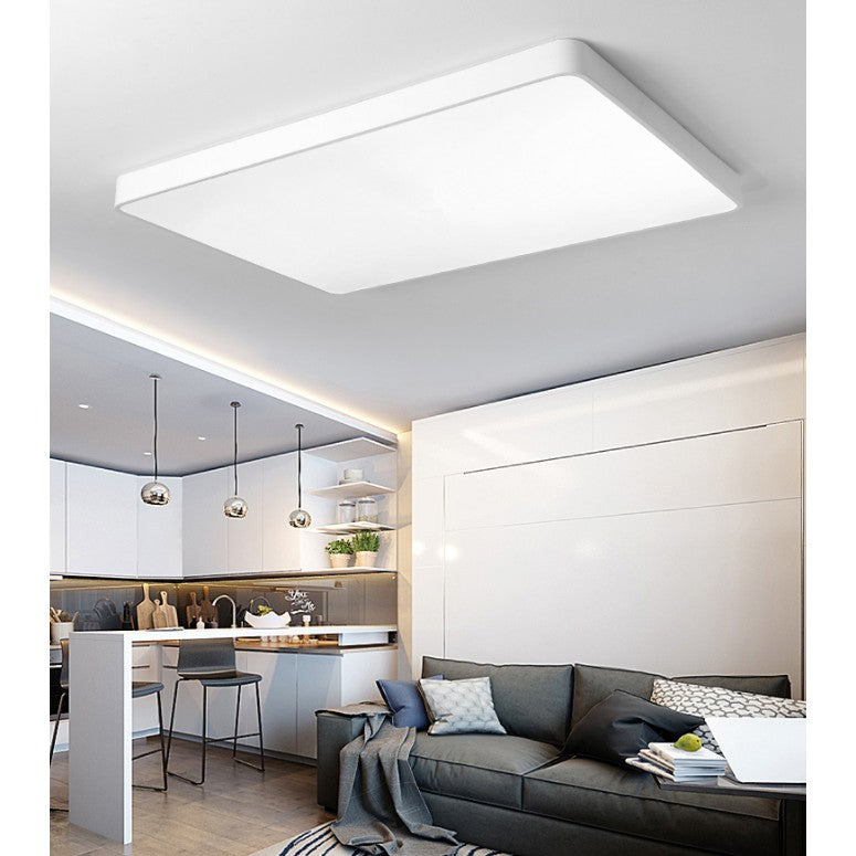 4HOME SINGAPORE 48W 72W Black White Rectangular LED Ceiling Light Nordic Minimal Ceiling Light - Daylight for Kitchen Living Room - 4HOME