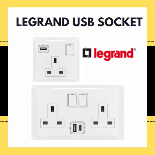 Legrand Belanko S 13A Socket with USB 4HOME SINGAPORE - 4HOME