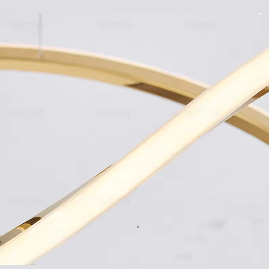 Premium Lux Gold Contemporary Infinity Pendant Light Tritone with Remote Control