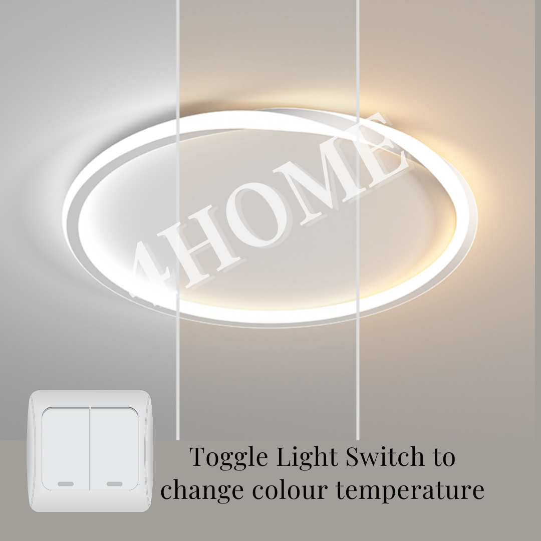 Modern White Spiral Twist Ring Halo Designer LED Ceiling Light Tri-tone 4HOME SINGAPORE - 4HOME