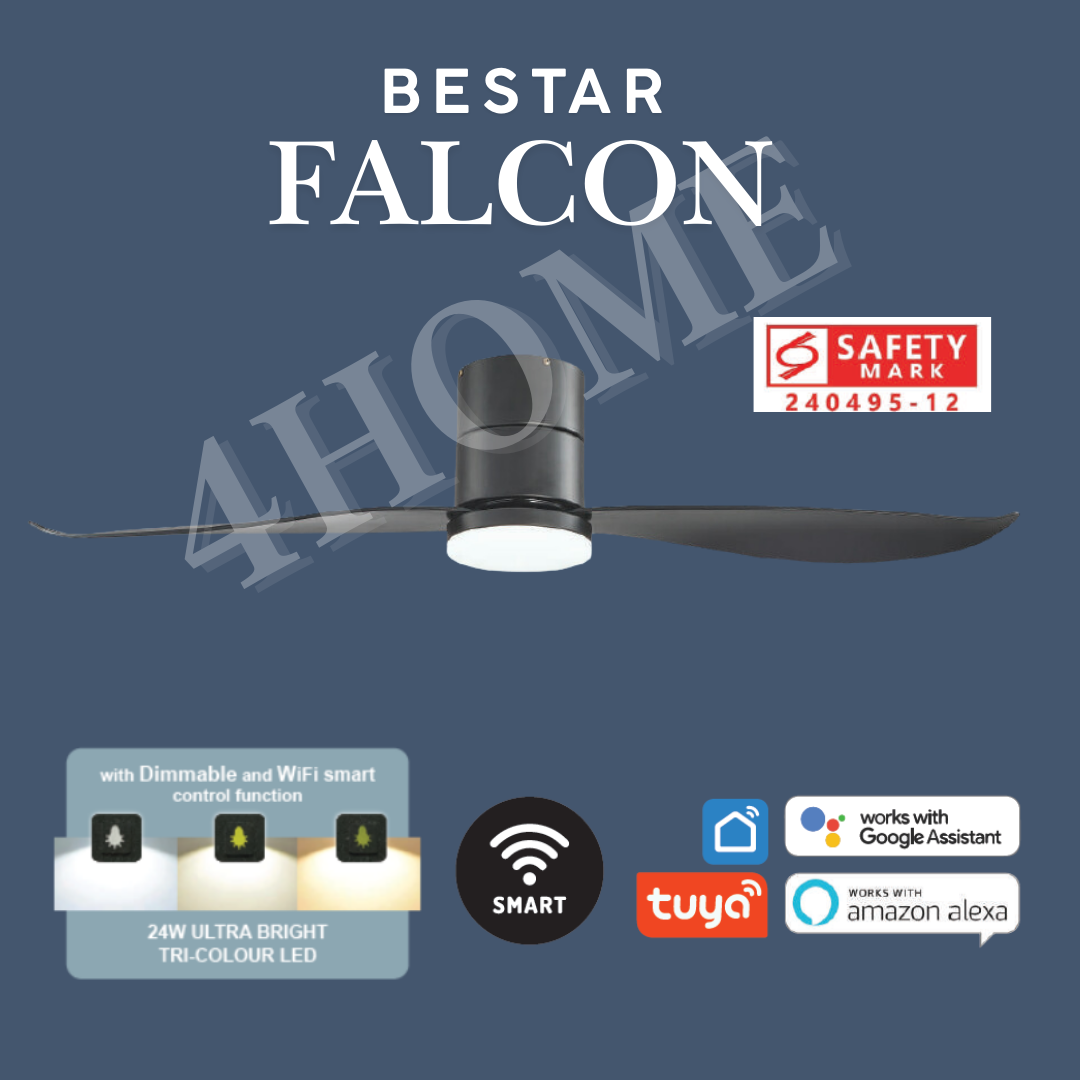 Bestar Falcon New Hugger DC Smart Ceiling fan Wifi 4blades 3blades 2blades 4HOME SINGAPORE - 4HOME