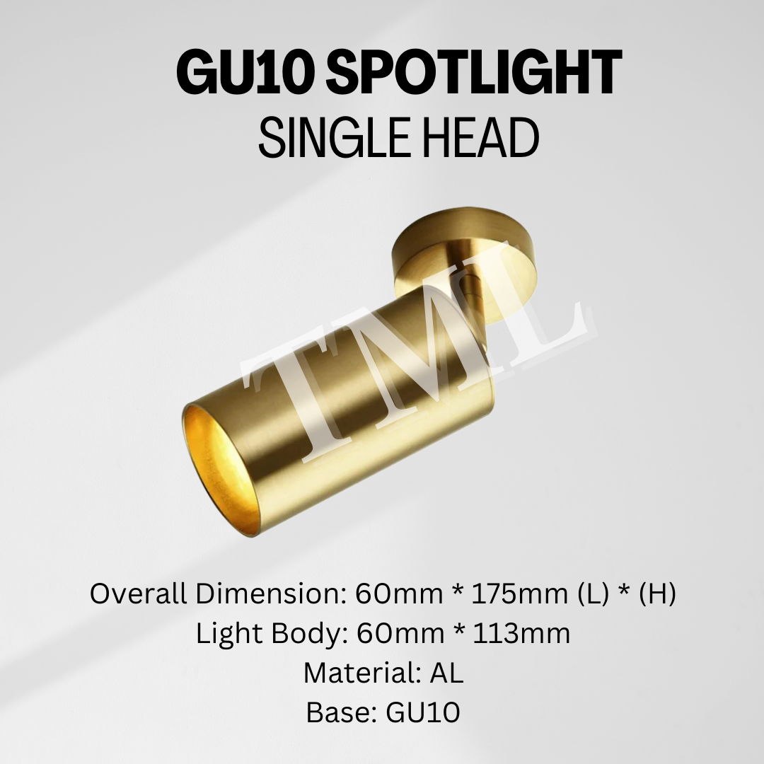 Premium Gold Black Wall Light Ceiling Spotlight Single Head 2Head 3Head GSE 4HOME SINGAPORE - 4HOME