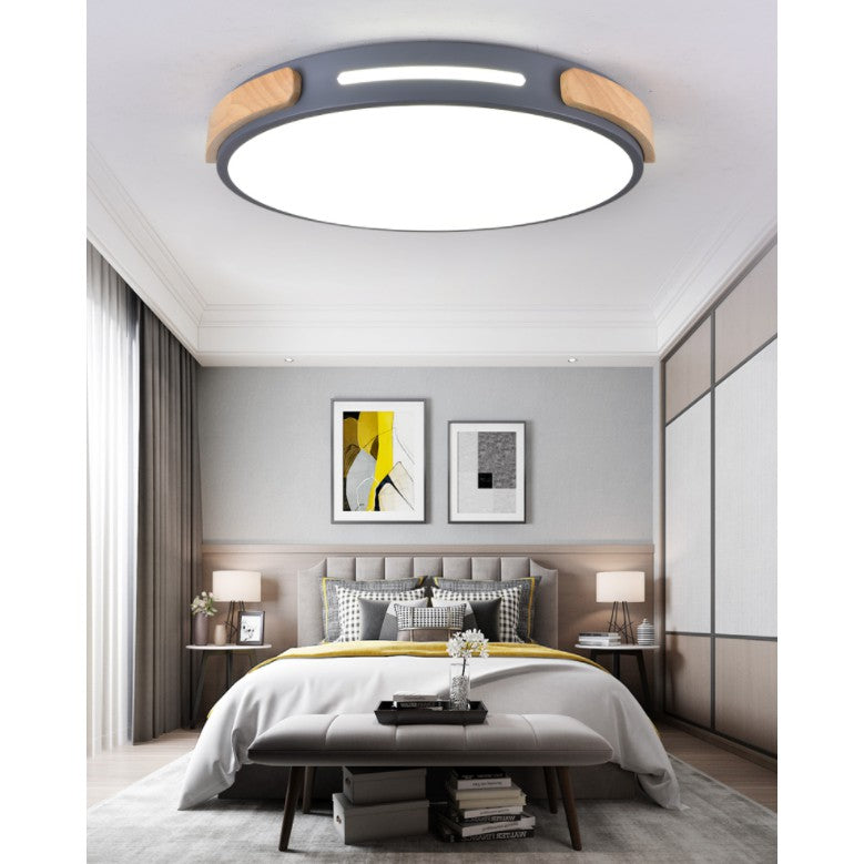 4HOME SINGAPORE 18W 24W 36W White Grey with Wood LED Nordic Ceiling Light - 4HOME