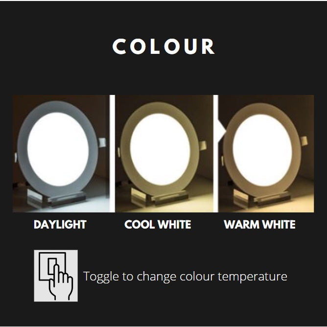 Ultra Slim Downlight LED 9W 12W Round Square 3Tone Tri tone Tricolor Tri color Recessed Ceiling Light 4HOME SINGAPORE - 4HOME