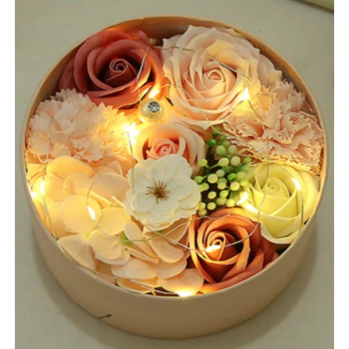Floral Rose Gift Box with Fairy Light + Lavender Candle Gift Set for Girlfriend Birthday Wife Mother Mum Romantic 4HOME SINGAPORE - 4HOME