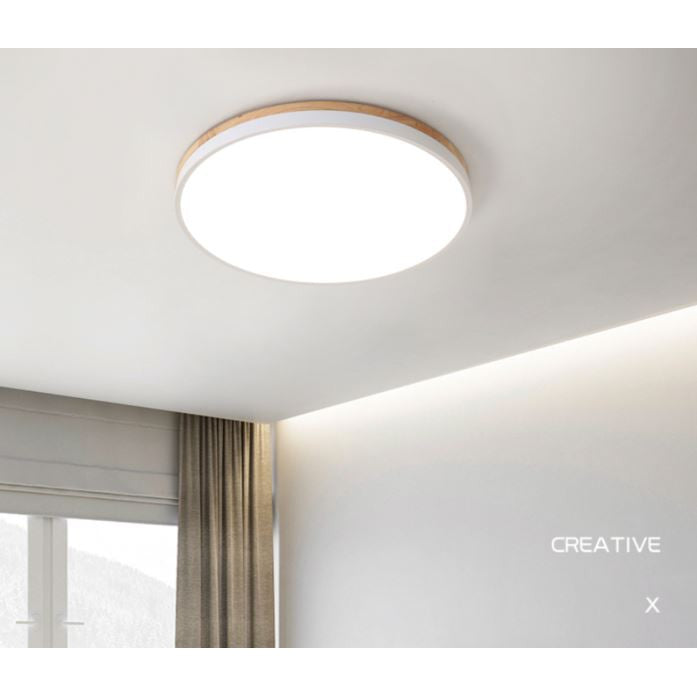 4HOME SINGAPORE 24W 36W Nordic Ceiling Light LED Black White with Wooden Frame - 4HOME