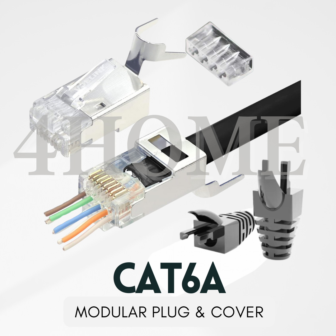 CAT6 CAT6A RJ45 Modular Plug and Boot Cover for Data Cable 4HOME SINGAPORE - 4HOME