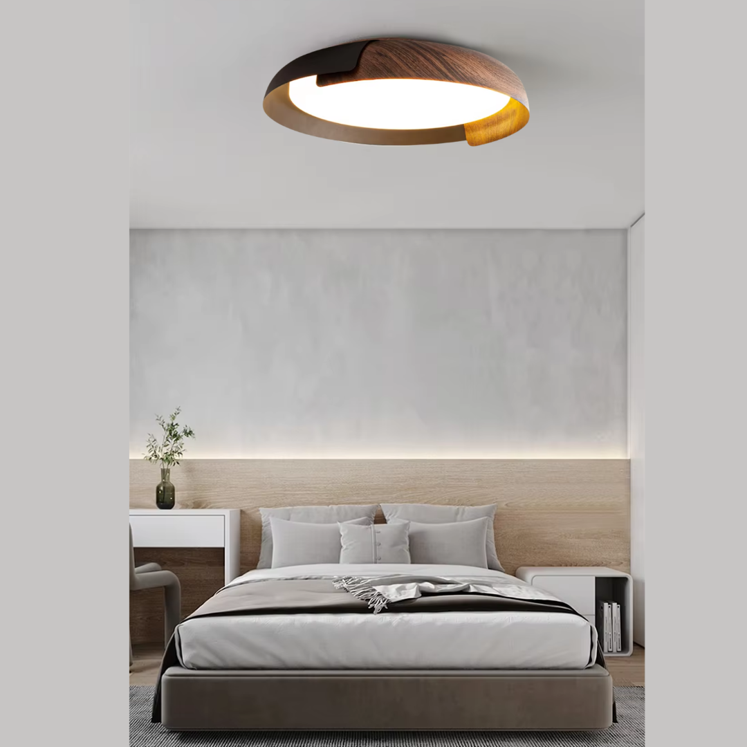 Premium Harmony LED Ceiling Light 46cm White Light Wood Black Dark Wood Remote Dimmable Available