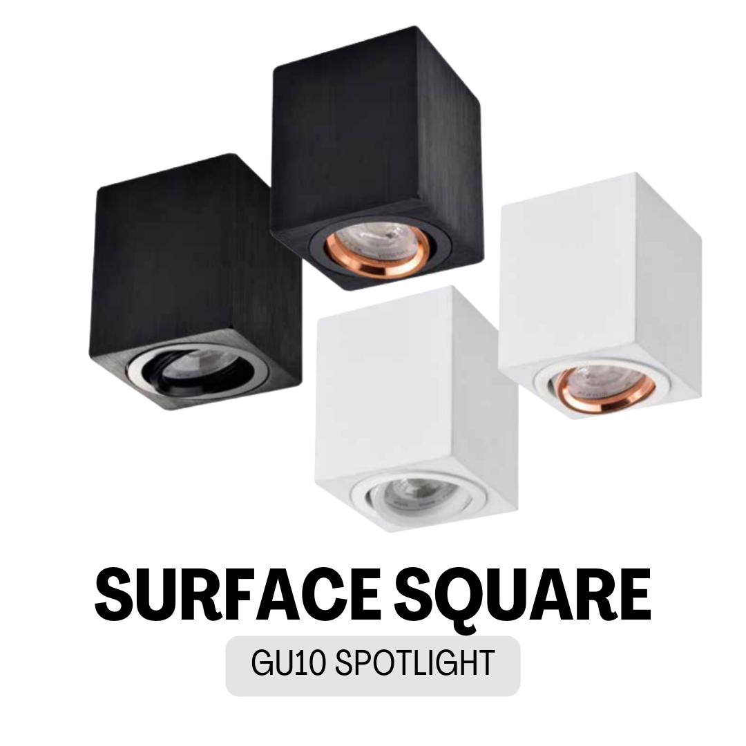 Premium Cylindrical Square Adjustable GU10 Spotlight Black White Rose Gold Replaceable Rotatable 4HOME SINGAPORE - 4HOME