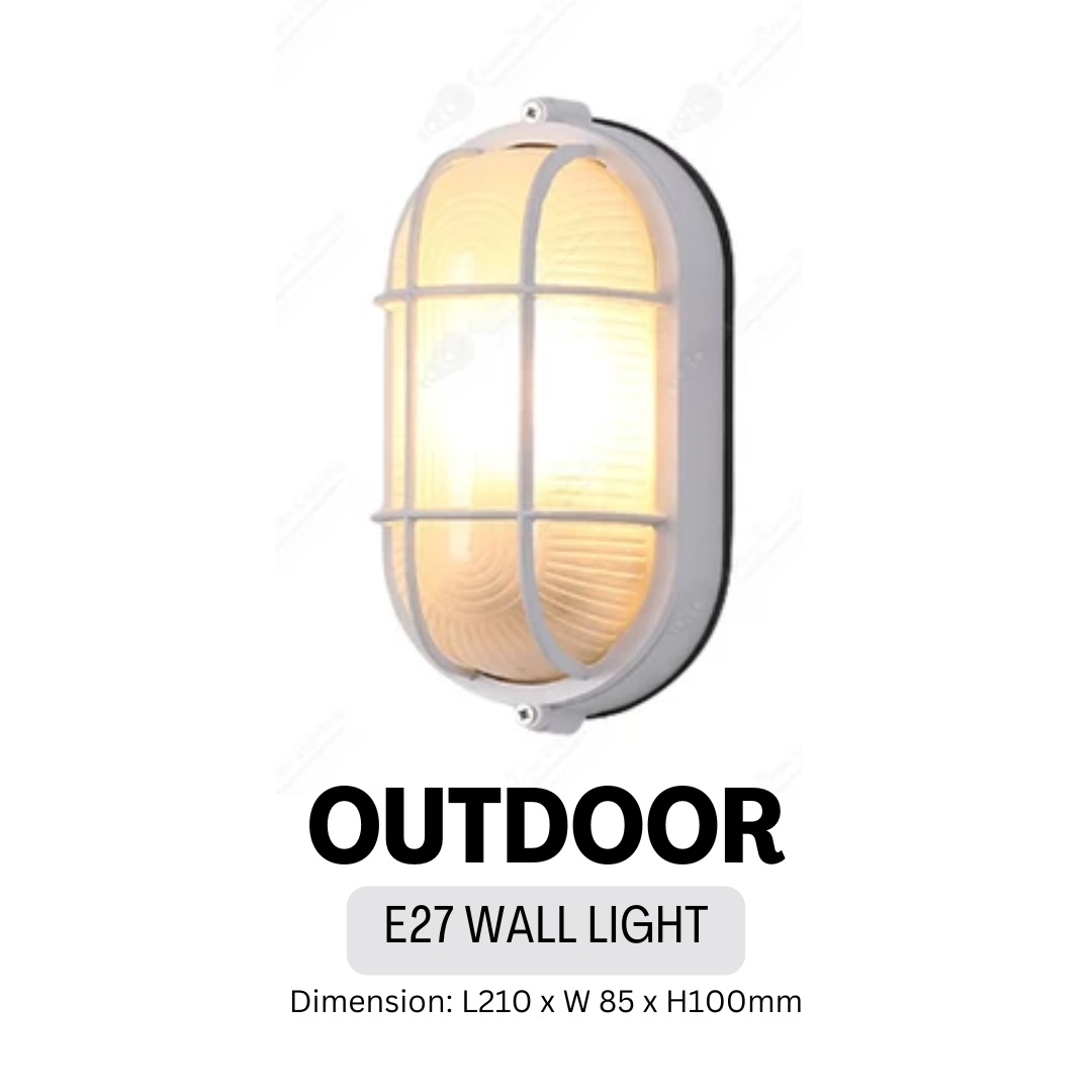 Outdoor Waterproof Wall Light Aluminium Black White E27 4HOME SINGAPORE - 4HOME