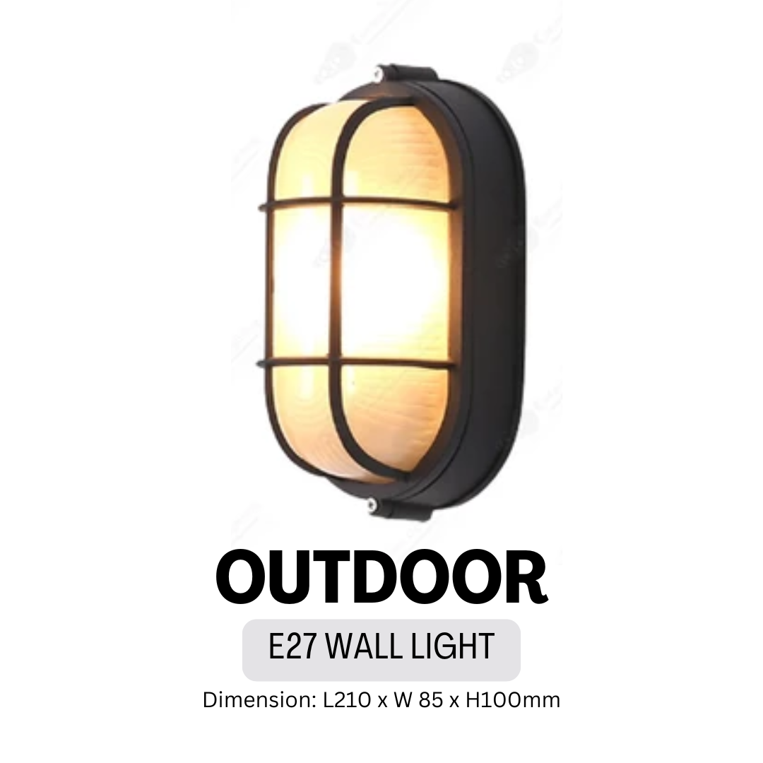 Outdoor Waterproof Wall Light Aluminium Black White E27 4HOME SINGAPORE - 4HOME
