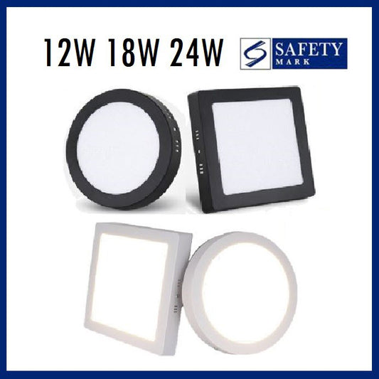 Premium LED Ceiling Light 12W 18W 24W Surface Mounted Downlight Surface Panel Light Metal Rim Light Safety Mark 4HOME SINGAPORE - 4HOME