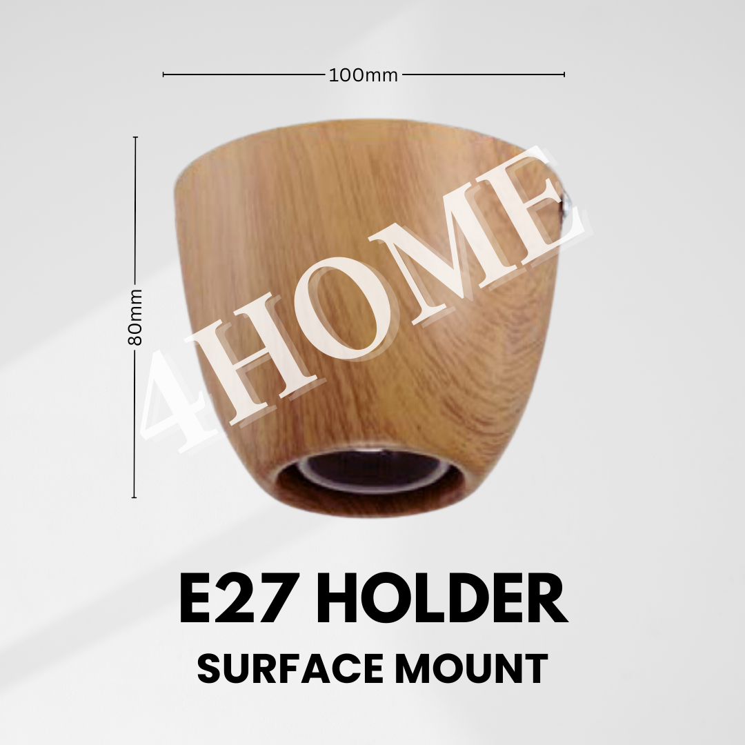 E27 Lamp Holder Ceiling Light Wall Light Bulb Holder White Chrome Wood Rose Gold 4HOME SINGAPORE - 4HOME