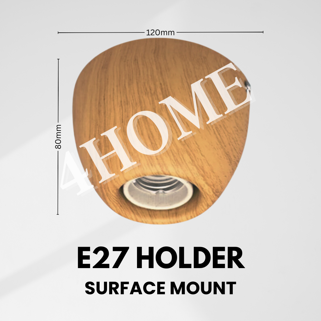 E27 Lamp Holder Ceiling Light Wall Light Bulb Holder White Chrome Wood Rose Gold 4HOME SINGAPORE - 4HOME