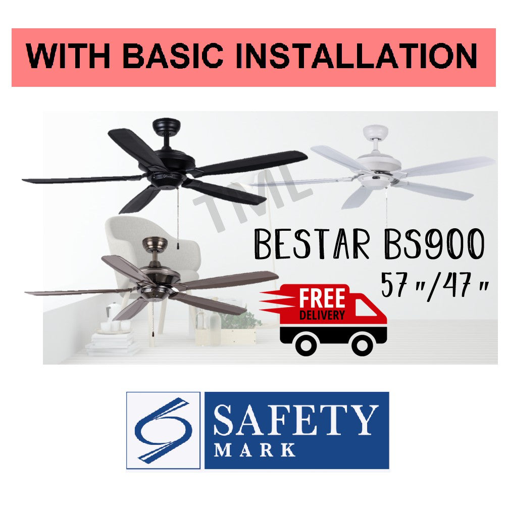 Bestar BS900 Ceiling Fan 47 / 57inch 47" 57" with Standard Installation Available 4HOME SINGAPORE - 4HOME