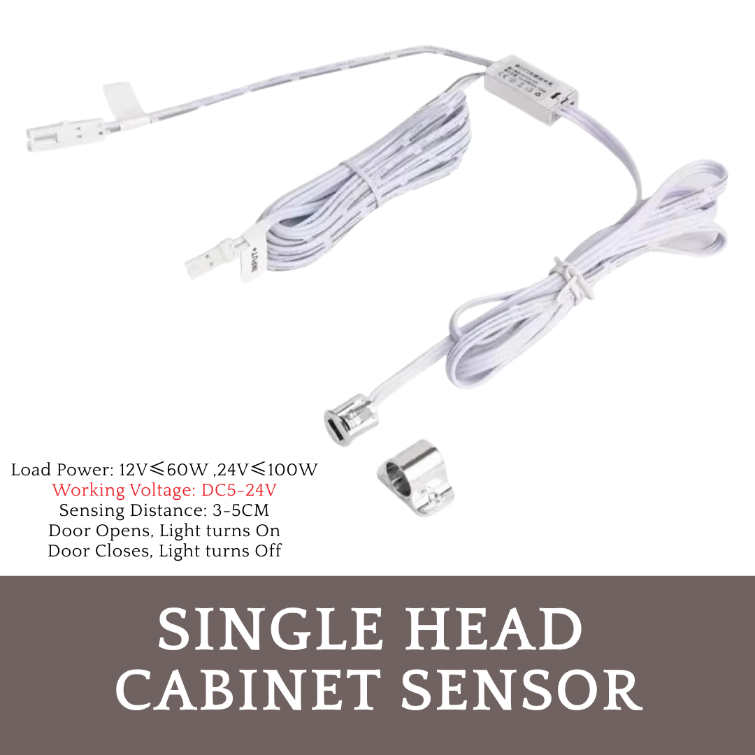 DC 12V 24V Cabinet Wardrobe Door LED Strip Light Sensor Single Double Head Control Switch for Cabinet Open Close Door 4HOME
