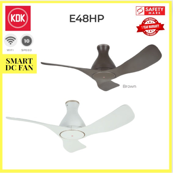 KDK Airy 48" E48GP E48HP Smart Ceiling Fan with Wifi 4HOME SINGAPORE - 4HOME