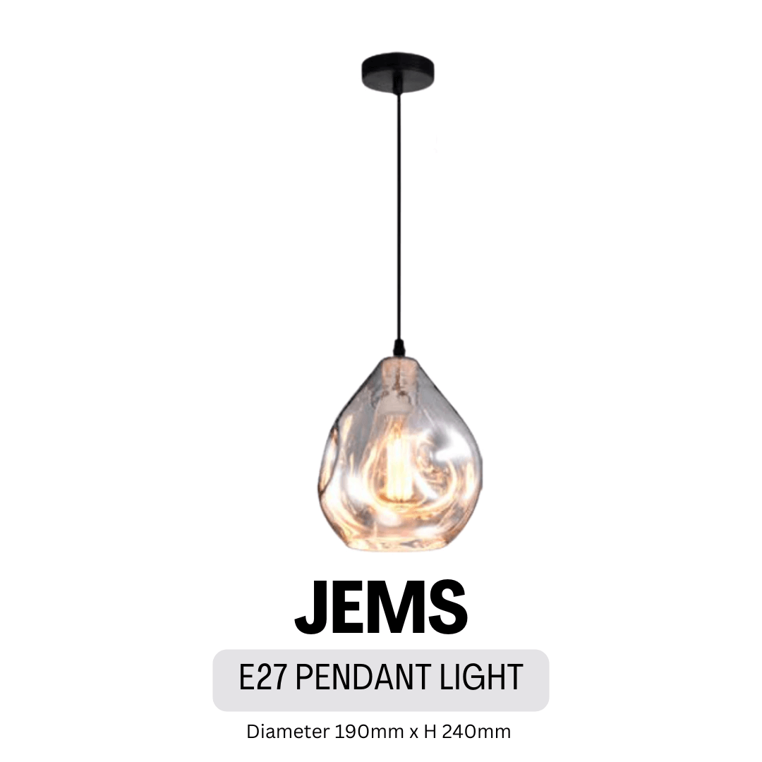 Premium Jems Jewel Design E27 Chrome Rose Gold Pendant Light 4HOME SINGAPORE - 4HOME
