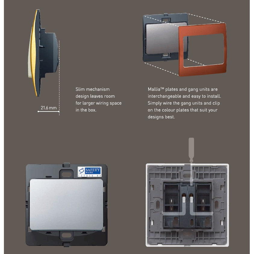 Legrand Mallia 2G Multistandard socket outlet with USB charger White Matt Black Silver 4HOME SINGAPORE - 4HOME