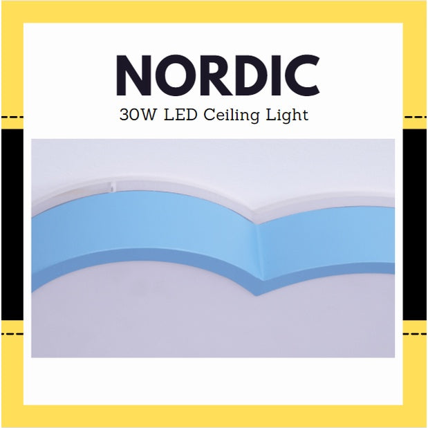 4HOME SINGAPORE 30W Nordic LED Ceiling Light Cloud Design- Daylight Kids Children Room - 4HOME