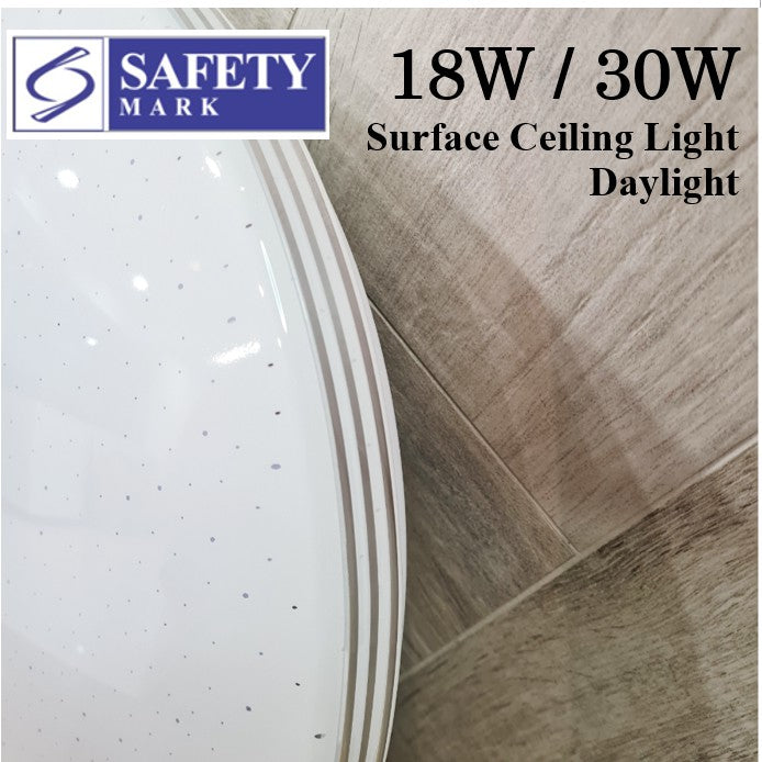 4HOME SINGAPORE LED Ceiling Light Dimmable Glittering Effect SG Safety Mark 18W 36W Shimmering Surface Panel Dimmable Daylight - 4HOME