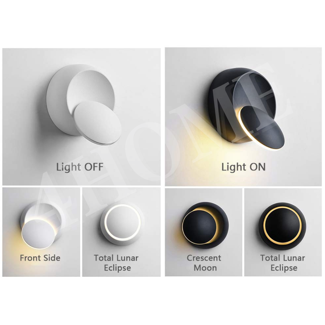 Premium Modern Eclipse Moon Rotating LED Wall Light 4HOME SINGAPORE - 4HOME