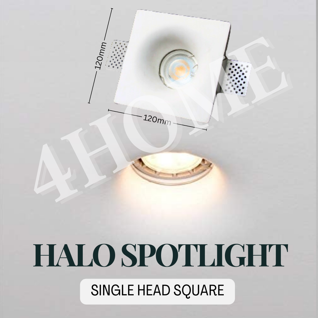 Gypsum Plaster Board Trimless Recessed Halo GU10 Spotlight Downlight False Ceiling 4HOME SINGAPORE - 4HOME