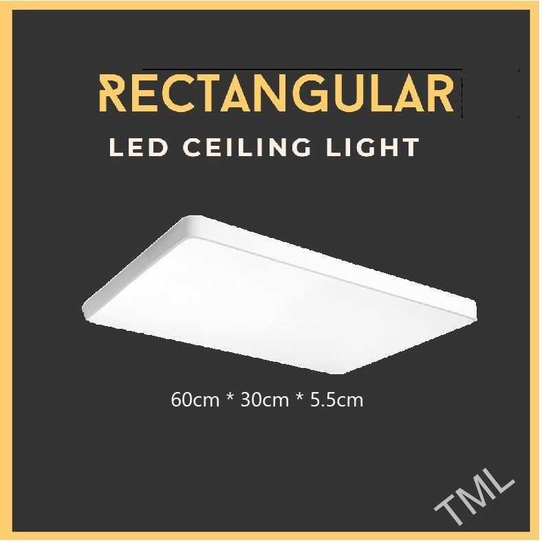 4HOME SINGAPORE 48W 72W Black White Rectangular LED Ceiling Light Nordic Minimal Ceiling Light - Daylight for Kitchen Living Room - 4HOME