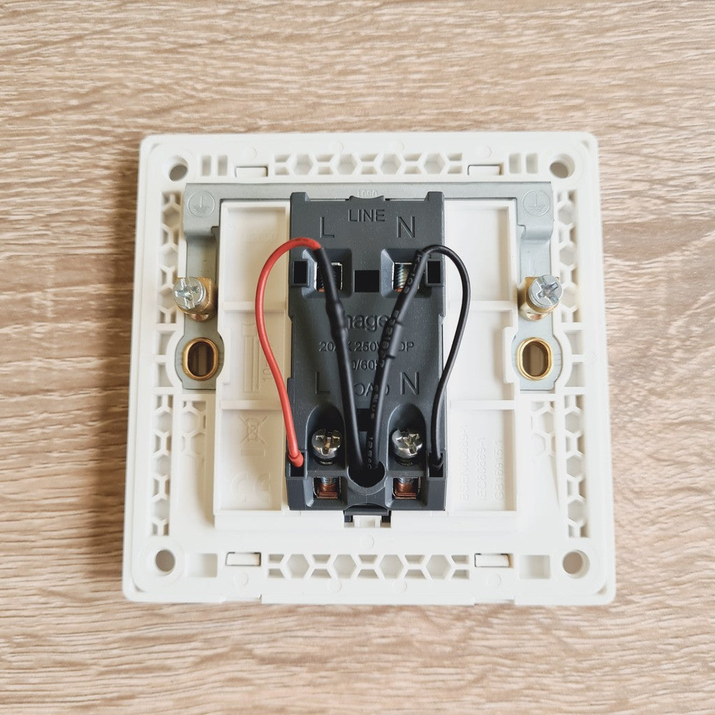 Hager Water Heater Double Pole DP Single Switch 20A with Neon 1Gang 1Way 2Way 1G1W 1G2W 4HOME SINGAPORE - 4HOME