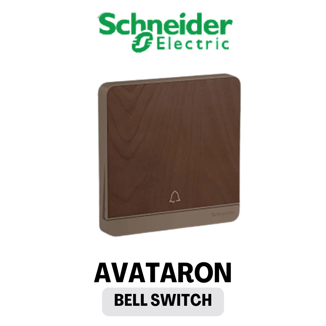 Schneider Electric AvatarOn 1Gang Door Bell Press Switch Hairline Wine Gold Dark Wood Dark Grey White 4HOME Singapore - 4HOME