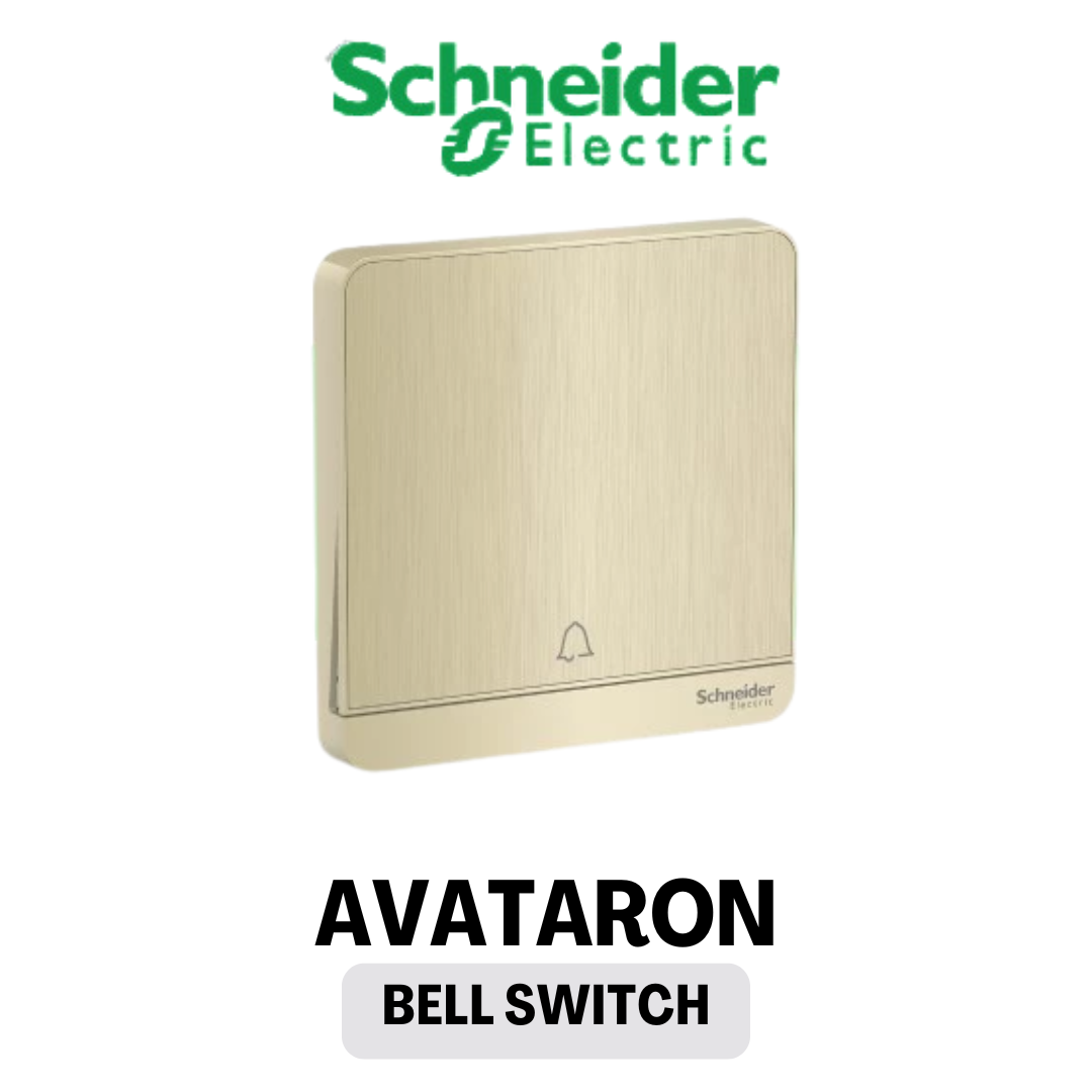 Schneider Electric AvatarOn 1Gang Door Bell Press Switch Hairline Wine Gold Dark Wood Dark Grey White 4HOME Singapore - 4HOME