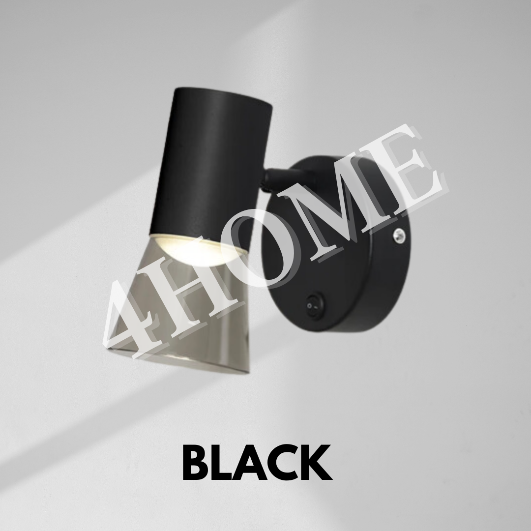 Premium GU10 Wall Light with ON OFF Switch Dark Wood Light Wood Black White 4HOME SINGAPORE - 4HOME