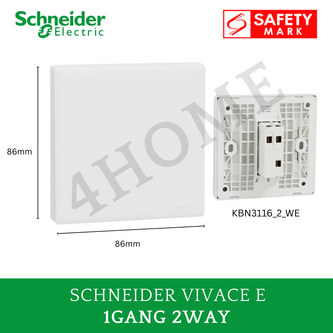 Schneider Vivace E White Switch Socket – Modern Minimalist Design Frameless Glossy White
