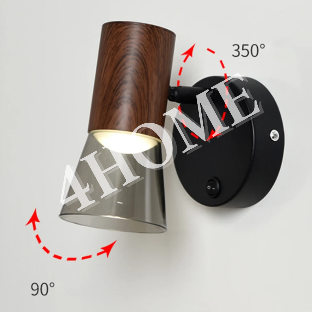 Premium GU10 Wall Light with ON OFF Switch Dark Wood Light Wood Black White 4HOME SINGAPORE - 4HOME