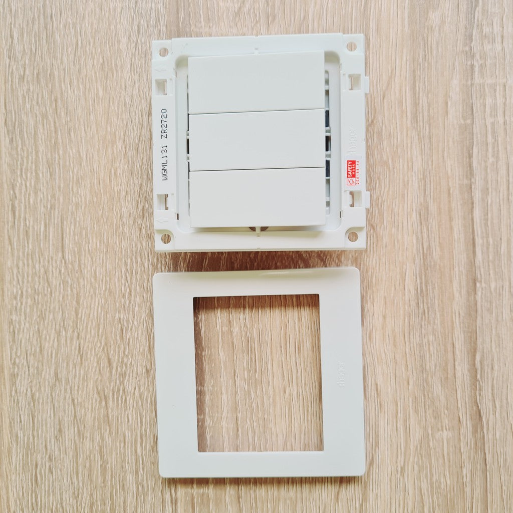 Hager 3Gang 3G1W 3G2W Triple Wall Switch White 4HOME SINGAPORE - 4HOME
