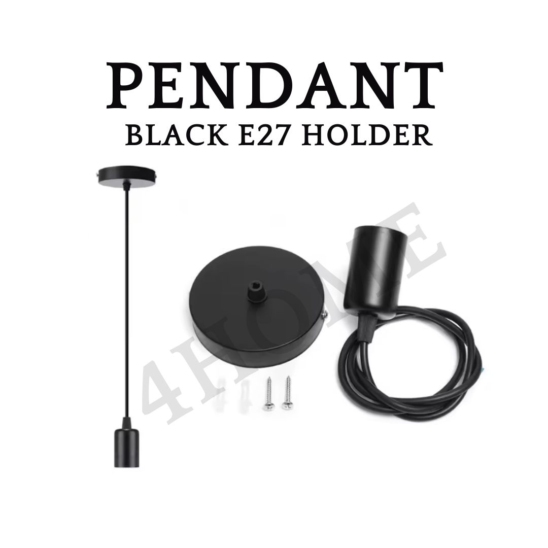 E27 Pendant Light Holder - Black, White | Easy Installation | Modern Pendant Lighting