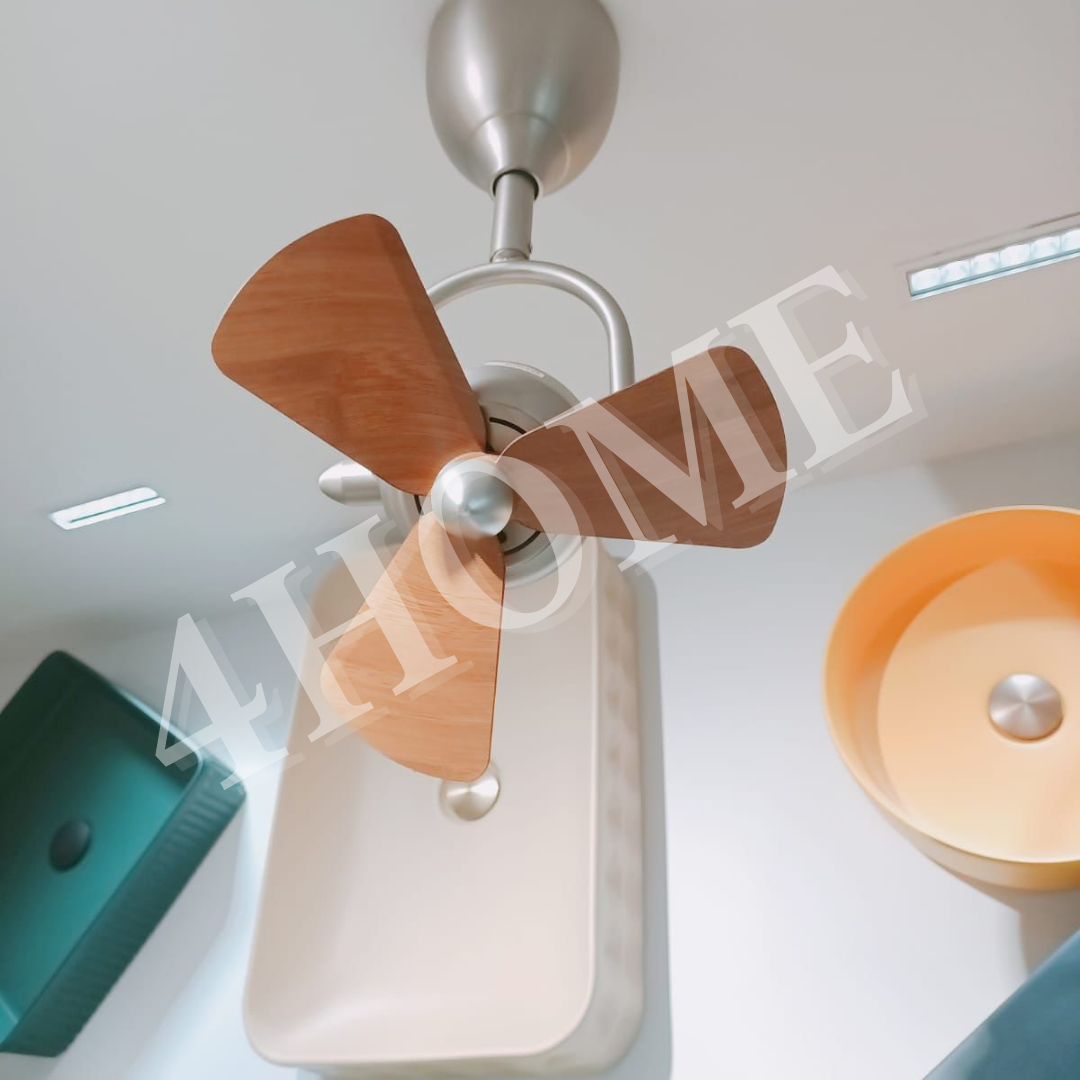 Alaska SWISH 13″ CORNER DC CEILING FAN Dark Wood Parquet Wood White 4HOME SINGAPORE - 4HOME