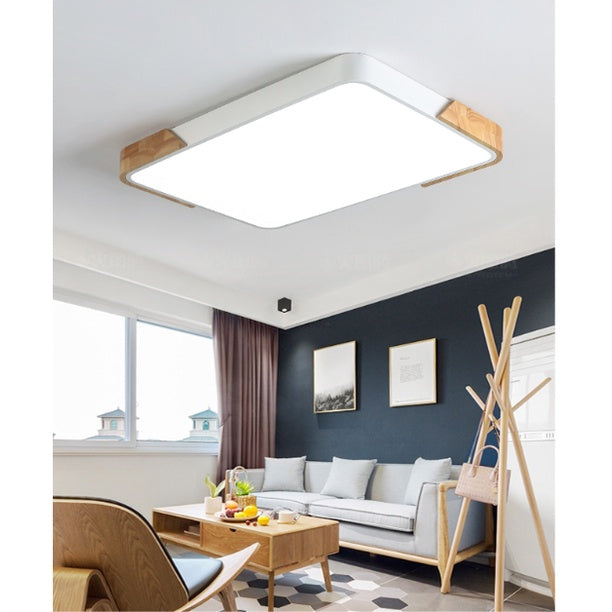 1YEAR WARRANTY Nordic LED Ceiling Light 3Tone 30W 48W with Wood 40cm 50cm 4HOME SINGAPORE - 4HOME