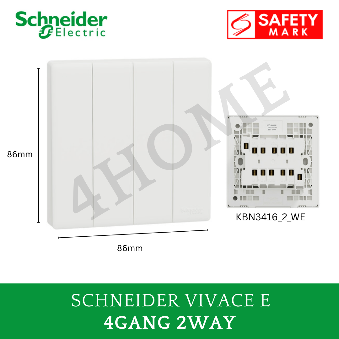 Schneider Vivace E White Switch Socket – Modern Minimalist Design Frameless Glossy White