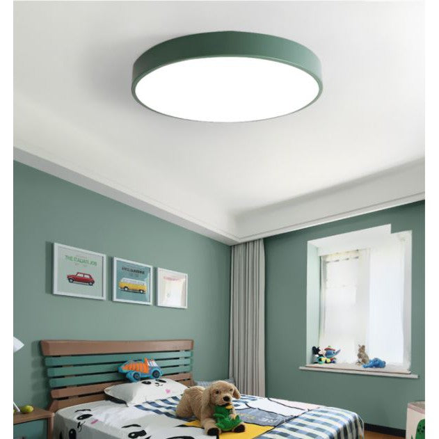 4HOME SINGAPORE 18W 24W 36W Black White Green LED Nordic Minimal Ceiling Light - Daylight Warm White Tri-tone Macaron - 4HOME