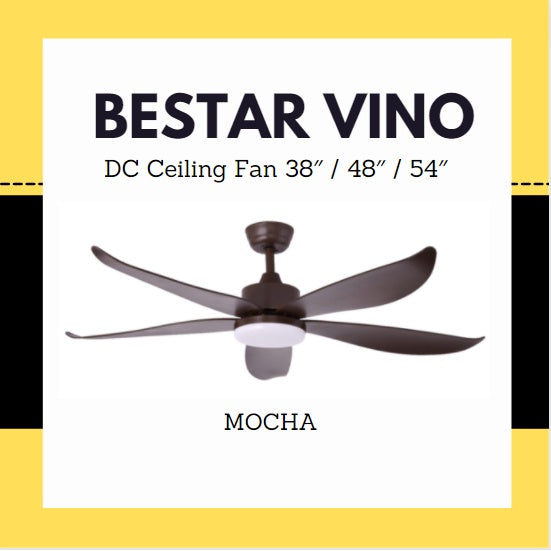 Bestar Vino 5blades DC Ceiling Fan 38inch 48inch 54inch 24W light 4HOME SINGAPORE - 4HOME