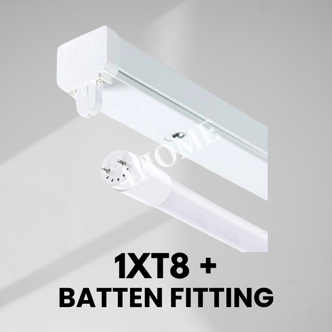 T8 Tube Batten Fitting Housing with T8 LED tube optional 4HOME SINGAPORE - 4HOME